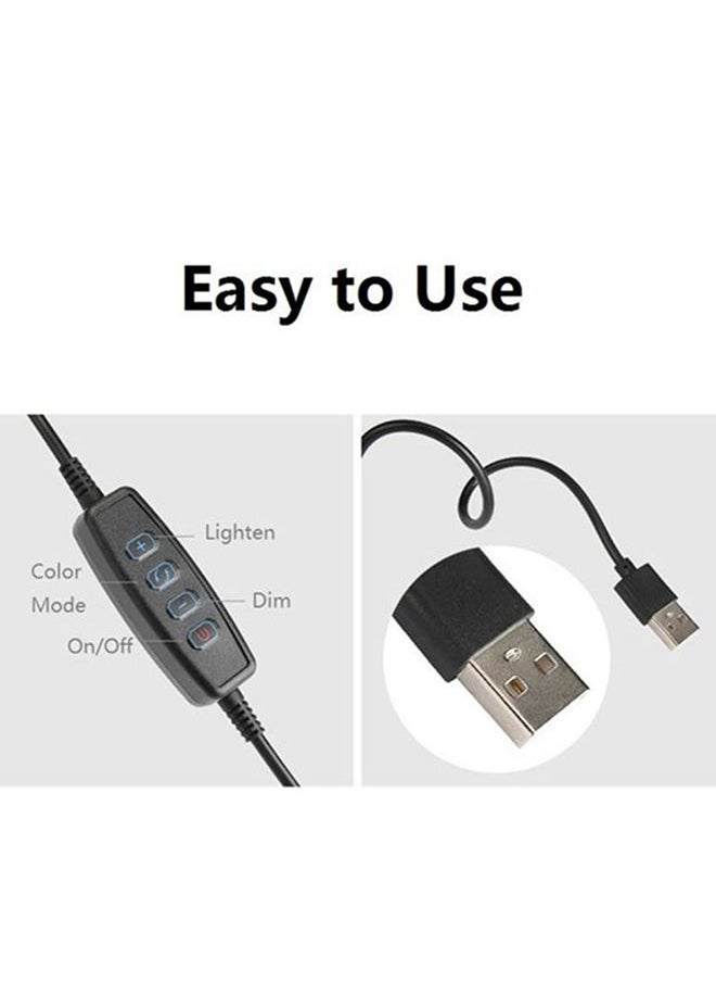 TIGER Universal Selfie Ring Light with Flexible Mobile Phone Holder – Black, 65x9cm, Adjustable Stand, Perfect for Video Calls, Makeup, Streaming, and Photography, USB Powered, Ideal for Smartphones - Image 3