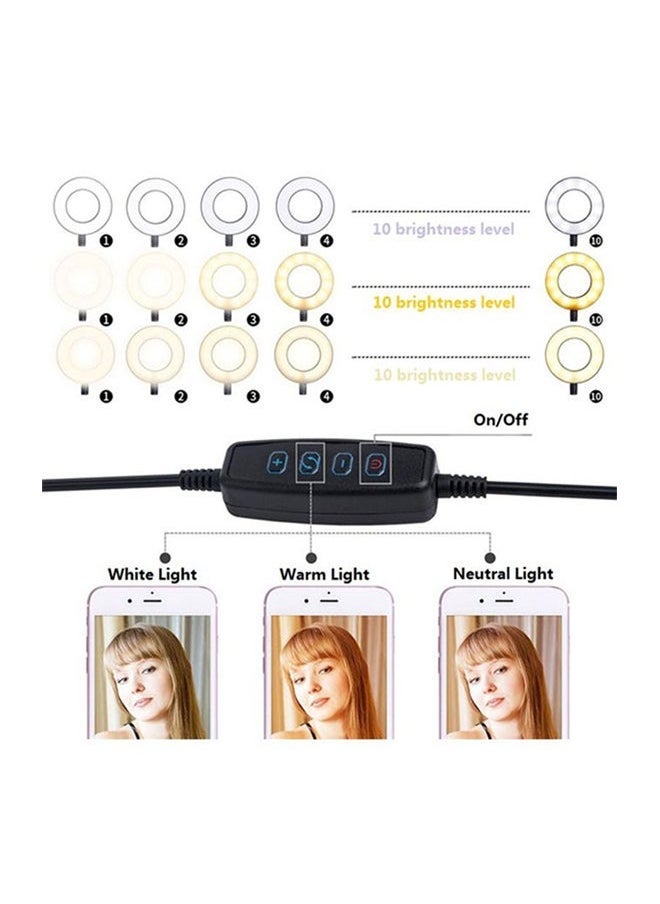 TIGER Universal Selfie Ring Light with Flexible Mobile Phone Holder – Black, 65x9cm, Adjustable Stand, Perfect for Video Calls, Makeup, Streaming, and Photography, USB Powered, Ideal for Smartphones - Image 5