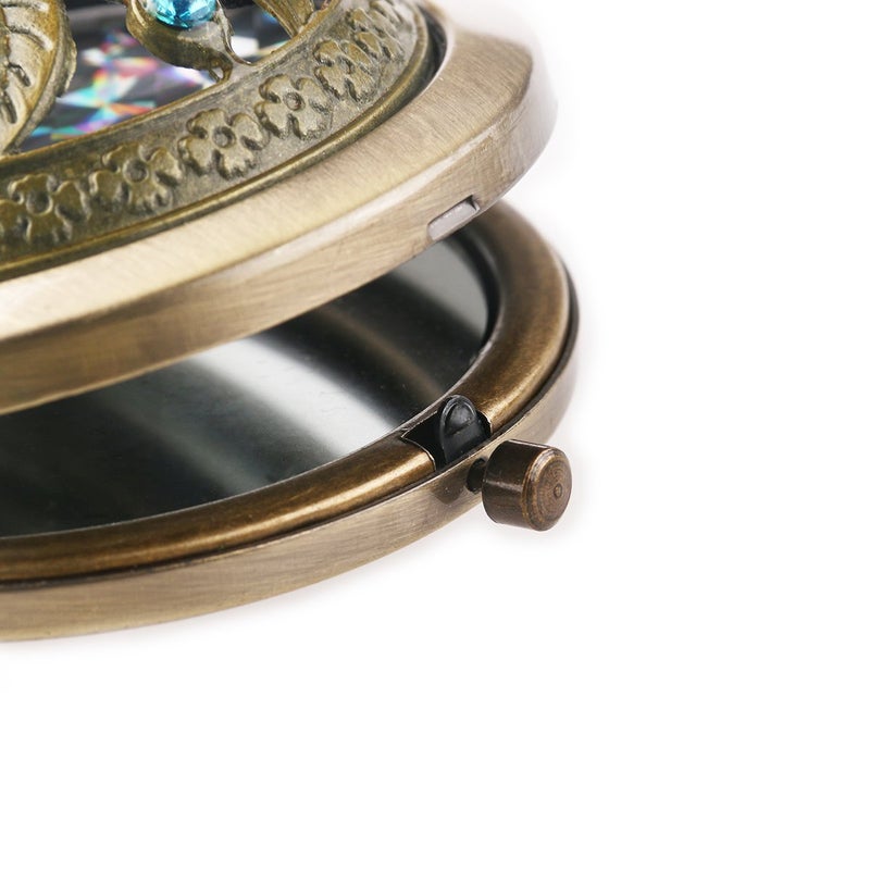 we3 مرآة مكياج سفر مزدوجة الطبقة من we3، مرآة تجميل محمولة دائرية، مرآة مكبرة مزدوجة الجوانب محمولة باليد (نمط عشوائي) (عبوة من 1) - Image 5