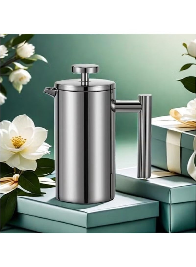Huitich Stainless Steel French Press Coffee & Tea Maker – 350ML Double-Layer Insulated - Image 2