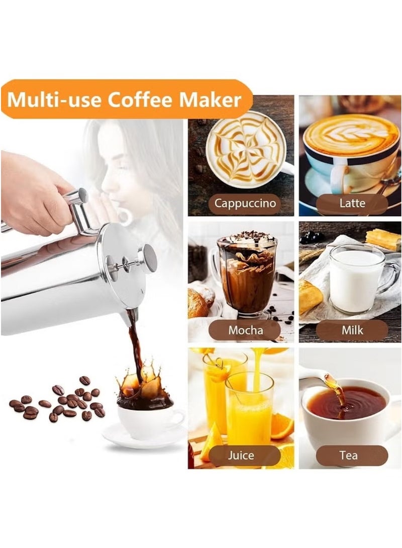 Huitich Stainless Steel French Press Coffee & Tea Maker – 350ML Double-Layer Insulated - Image 3