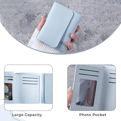 Kraptick Women's Wallet -Stylish and Compact Purse Clutch Wallet for Women, Stylish Card Coin Holder, Debit Card Holder, Money Organizer and Travel Wallet for Women with 7 Slots (Light Blue) - Image 5