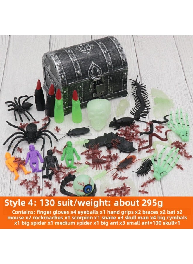 Loquat Trick Toys Chest Box Chest Box Insect Set Dress Up Trick Scary Toys-Color:Style Four (130PCs) - Image 1