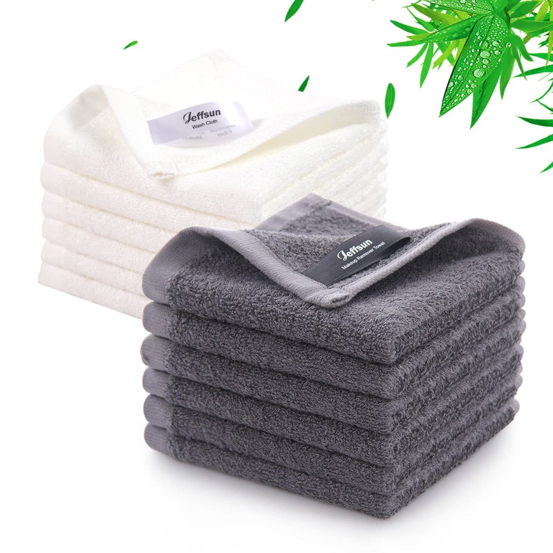 JEFFSUN Baby Washcloths 12 Pack, 10x10 inch Heavenly Soft Wash Cloths for Face and Body, Gentle & Safe White Face Towels on Sensitive Skin, Baby Essentials Bath Shower Gifts for Infant Kid Toddler Children - Image 1