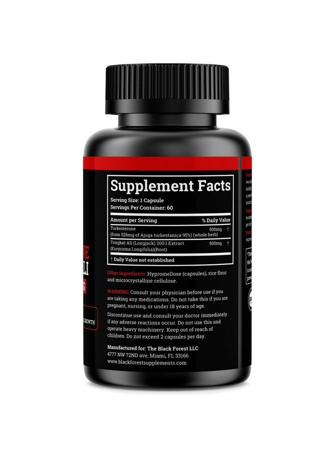 Black Forest مكمل تركيستيرون من غابة بلاك 1000 ملغ لكل حصة (نقاء أقصى 95%) مكمل تركيستيرون للرجال (تونغكات علي للرجال لونغ جاك 200:1) مشابه لتونغكات علي فادوجيا أغريستيس - Image 2
