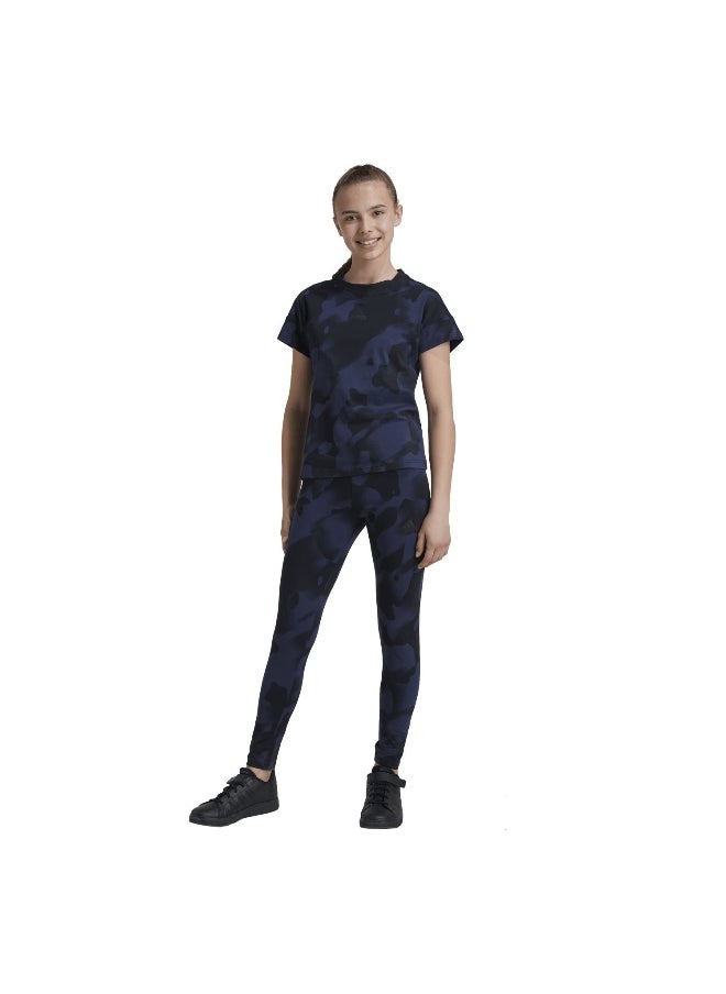 Adidas adidas Jg Fi Aop7/8 Le Black Training Tights 7-8Y  - Image 3