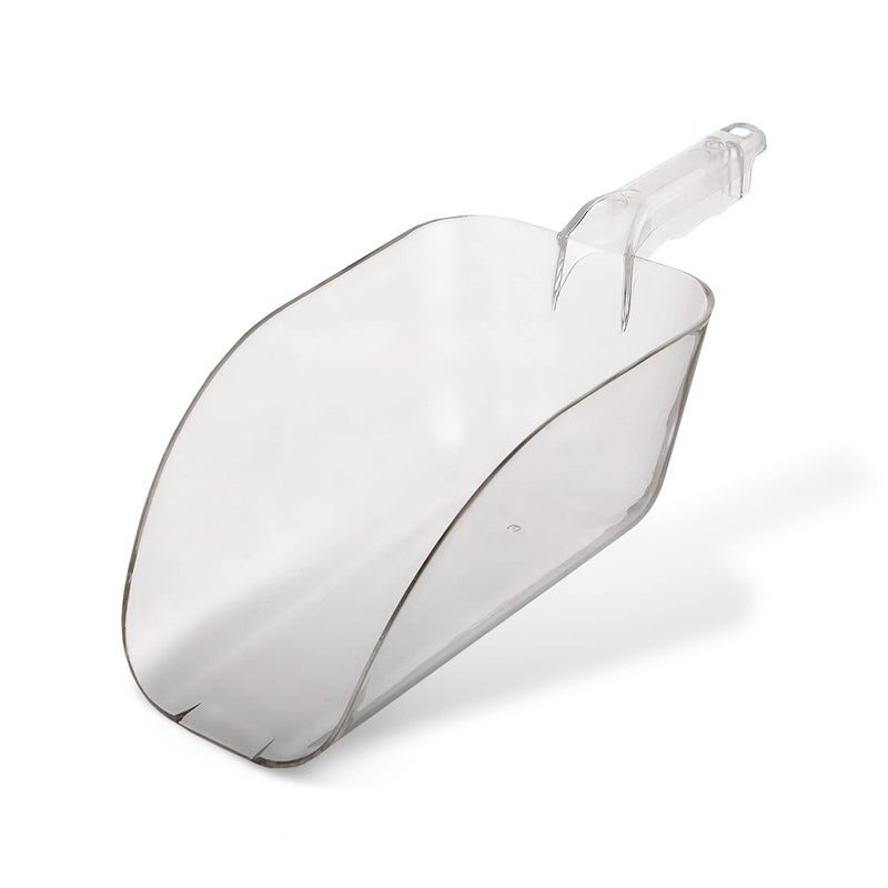 APQ Supply APQ Ice Scooper 64 oz Clear Plastic Scooper for Food Service Applications Flat Bottom Scooper Freezer Ice Machine Restaurants Kitchen Buffet Party Candy Popcorn Heavy Duty Long Lasting 