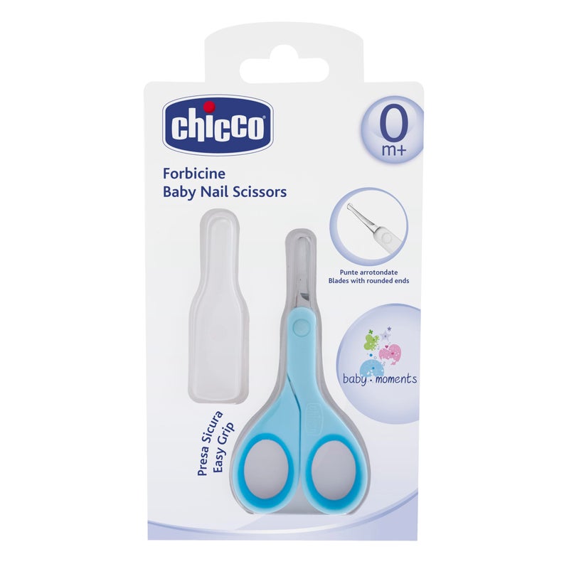 Chicco Nail Scissors for Babies and Children Stainless Steel Baby Scissors with Curved Blades and Rounded Tips Protective Case NonSlip Rubber Handle Baby Accessories for Newborns from 0 Months - Image 3