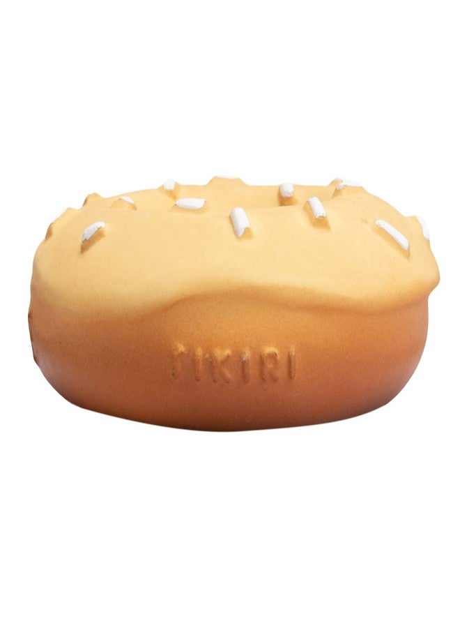 Tikiri Donut Baby Teether & Rattle - 1 inch Organic Natural Rubber Toy | 2-in-1 Infant Teething Relief & Gentle Rattle | Safe Non-Toxic Baby Toy & Pretend Play Food from My First TIKIRI Bakery Collection - Image 4