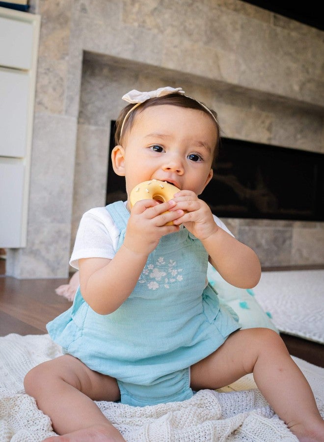 Tikiri Donut Baby Teether & Rattle - 1 inch Organic Natural Rubber Toy | 2-in-1 Infant Teething Relief & Gentle Rattle | Safe Non-Toxic Baby Toy & Pretend Play Food from My First TIKIRI Bakery Collection - Image 5