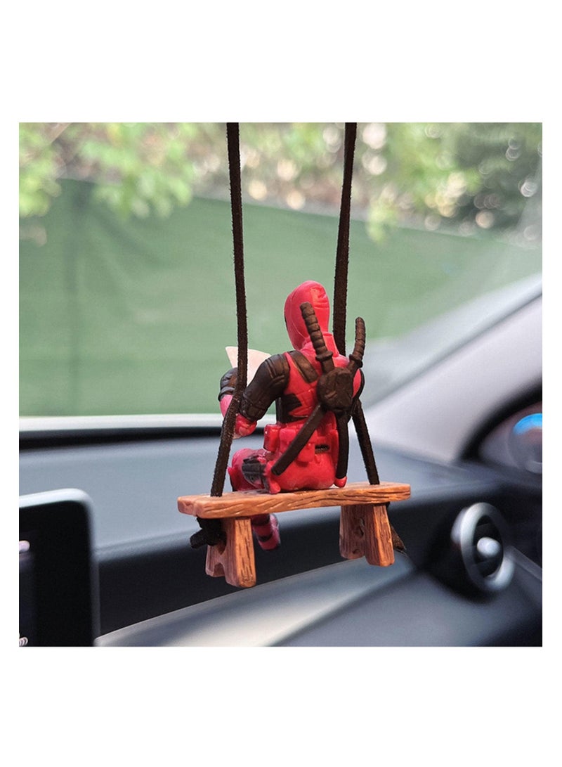 SYOSI Funny Anime Car mirror hanging accessories Car Pendant Reading Deadpool Ornaments Auto Rearview Mirror Decoration Car Accessories Christmas Gifts Car Interior Decor - Image 5