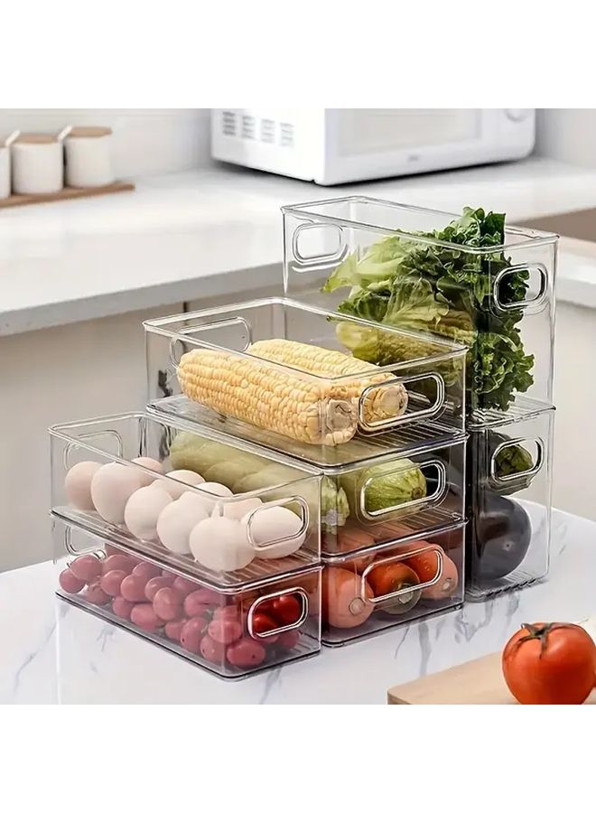 1 قطعة صندوق تنظيم ثلاجة شفاف وقابل للتكديس، حاوية تخزين آمنة للطعام - Image 3