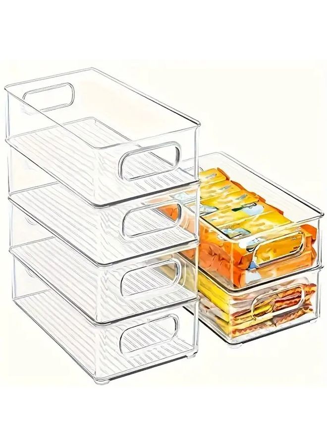 1 قطعة صندوق تنظيم ثلاجة شفاف وقابل للتكديس، حاوية تخزين آمنة للطعام - Image 2