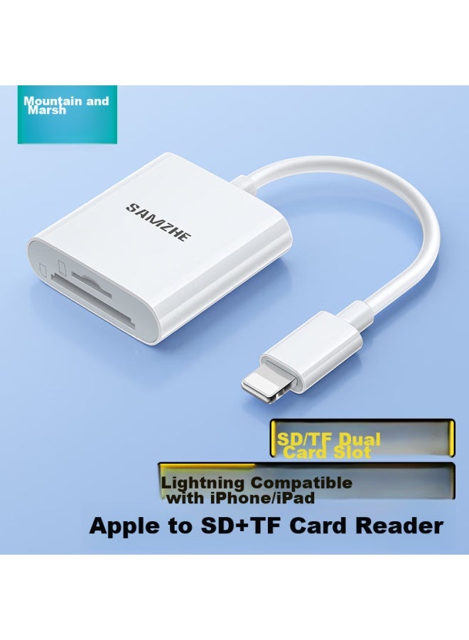 SAMZHE Shanze Apple Phone Card Reader, Sd/tf Camera Memory Card Storage Card, Lightning Adapter Interface, Iphone 13/14/ipad, High-speed Transfer, Dkl02 - Image 1
