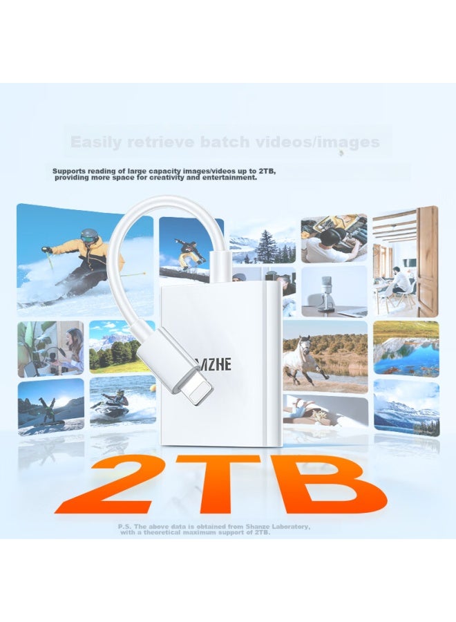 SAMZHE Shanze Apple Phone Card Reader, Sd/tf Camera Memory Card Storage Card, Lightning Adapter Interface, Iphone 13/14/ipad, High-speed Transfer, Dkl02 - Image 2