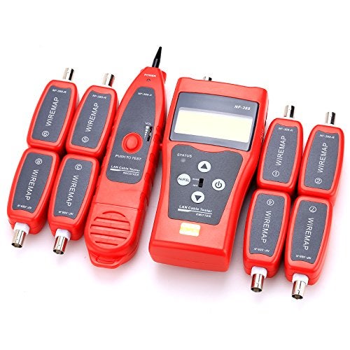 KELUSHI NF-388 Multipurpose Handheld Network Coax Cable Tester Trace Cat6 6E Cat5E Coaxial Cable Tracker USB BNC RJ45 RJ11 Tester Network Cable Ethernet Wire Tester Telephone Cable Tester Audio Cable - Image 1