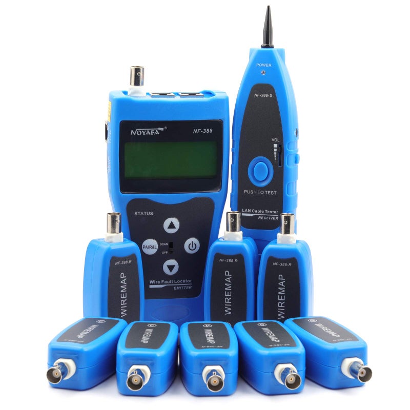 KELUSHI NF-388 Multipurpose Handheld Network Coax Cable Tester Trace Cat6 6E Cat5E Coaxial Cable Tracker USB BNC RJ45 RJ11 Tester Network Cable Ethernet Wire Tester Telephone Cable Tester Audio Cable - Image 2