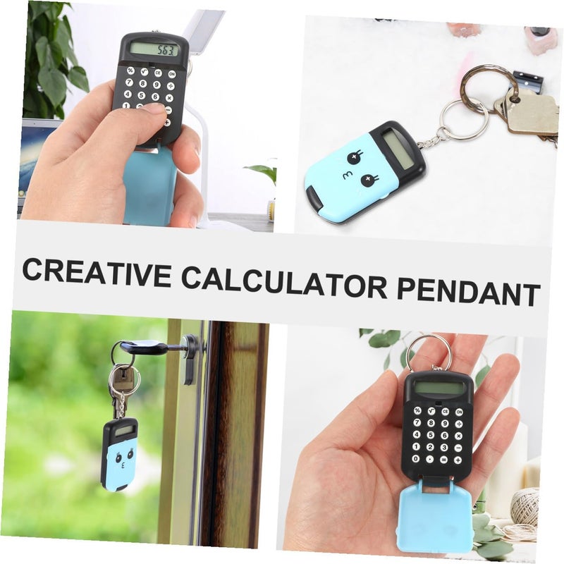 2pcs Mini Portable Cartoon Calculator Lightweight Electronic Arithmetic Pocket Calculators for Students Office School Use Black - Image 3