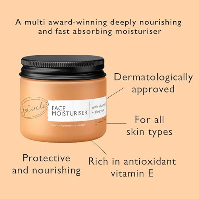 UPCIRCLE Face Moisturiser with Argan Powder 1.7oz - Nourishing Day Cream - Vitamin E, Aloe Vera, Glycerin, Shea + Coconut Butter - Natural, Vegan + Cruelty-Free - Image 5