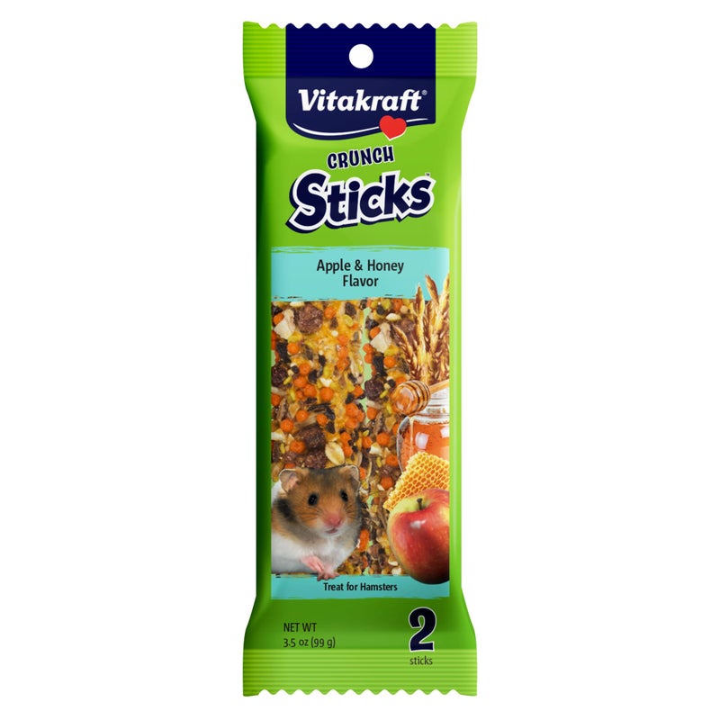 Vitakraft Crunch Sticks Hamster Treat - Apple and Honey - Hamster Chew Sticks - Image 1