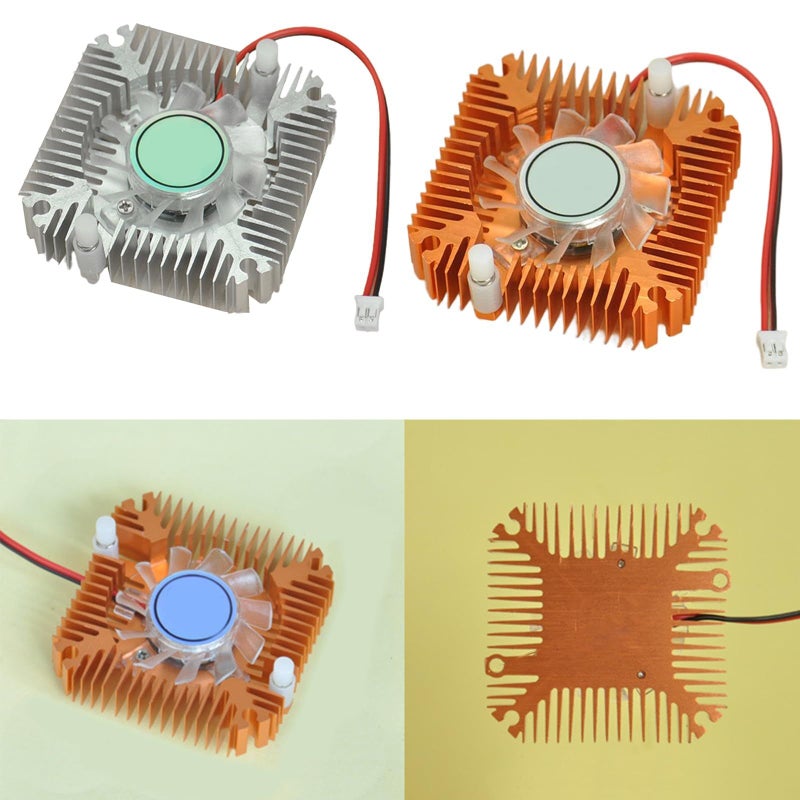 Gold Aluminum Heatsink With Fan For High Power CPU Graphics Cooler 5 5cm Hole Spacing - Image 4