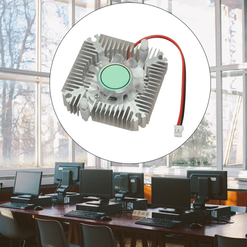 Gold Aluminum Heatsink With Fan For High Power CPU Graphics Cooler 5 5cm Hole Spacing - Image 5