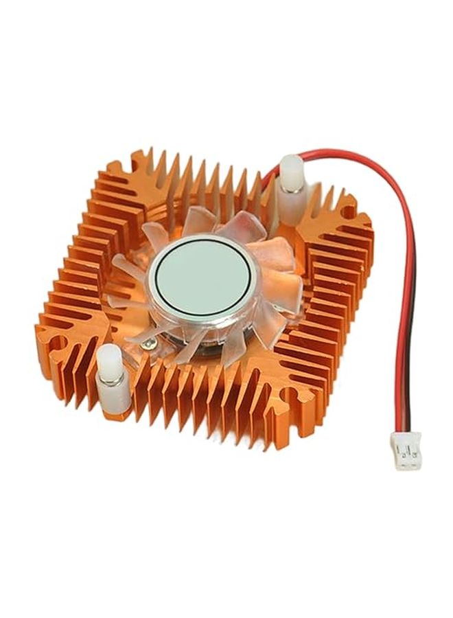 Gold Aluminum Heatsink With Fan For High Power CPU Graphics Cooler 5 5cm Hole Spacing - Image 1