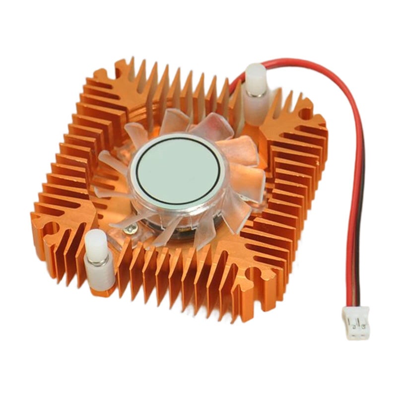 Gold Aluminum Heatsink With Fan For High Power CPU Graphics Cooler 5 5cm Hole Spacing - Image 2