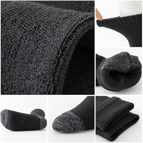 JOYNÉE 8 Pairs Mens Crew Cushion Socks Work Athletic Running Socks Casual Breathable Socks for Men,Black,Sock Size:10-13 - Image 4