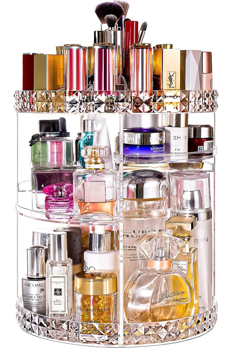 ORiTi 360 Degree Rotating Adjustable Cosmetics Makeup Organizer Carousel Storage for Cosmetics,Toiletries,Jewelry,Makeup,Brushes Lipsticks Toner Creams. Durable Design with 8 Layers Large Capacity  - Image 1