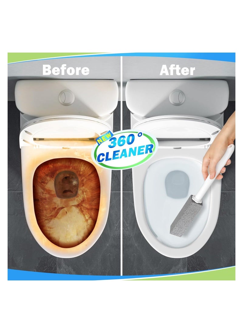 Generic - Pumice Stone for Toilet Cleaning with Extra Long Handle, Replaceable Design, 1 Cleaning Handle, 3 Cleaning Stones Refills, Easy for Removing Stubborn Hard Water Stains Buildups, for Kitchen Cleaning - Image 1