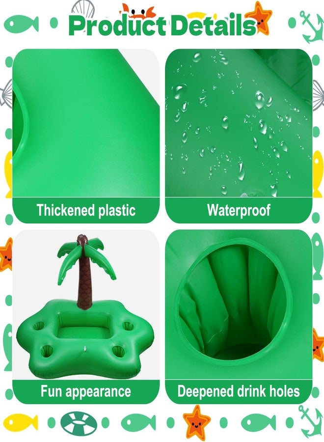 Hlimior Inflatable Floating Drink Holder for Pool, 4 Holes Floating Cabana Bar Pool Drink Floats Water Food Tray for Adults Beach Hot Tub Swimming Party Hold Fruit Beverage Snack with Air Pump - Image 5