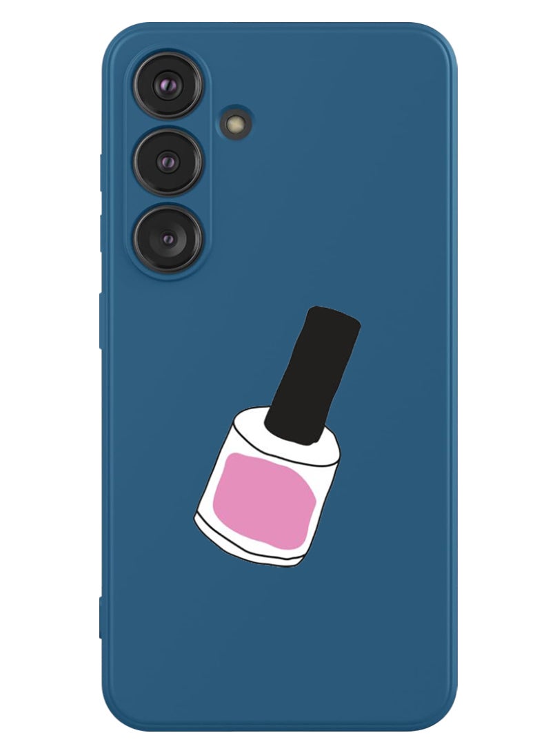 Theodor Protective Slim Fit Case Liquid Silicone Cover with Full Body Protection Anti-Scratch Shockproof Case For Samsung Galaxy S24 Plus (Blue) - Nail Paint 1 - Image 1