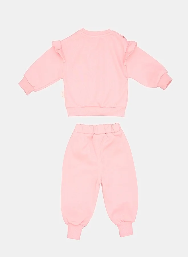 babyqlo Pink Lovely Day Bunny Tracksuit Set