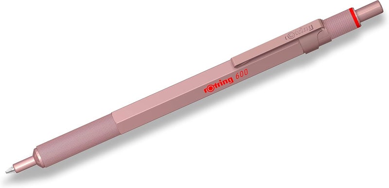 Rotring 600 Metallic Ballpoint Pen Medium Point Black Ink Rose Gold Barrel Refillable 1 Count - Image 3