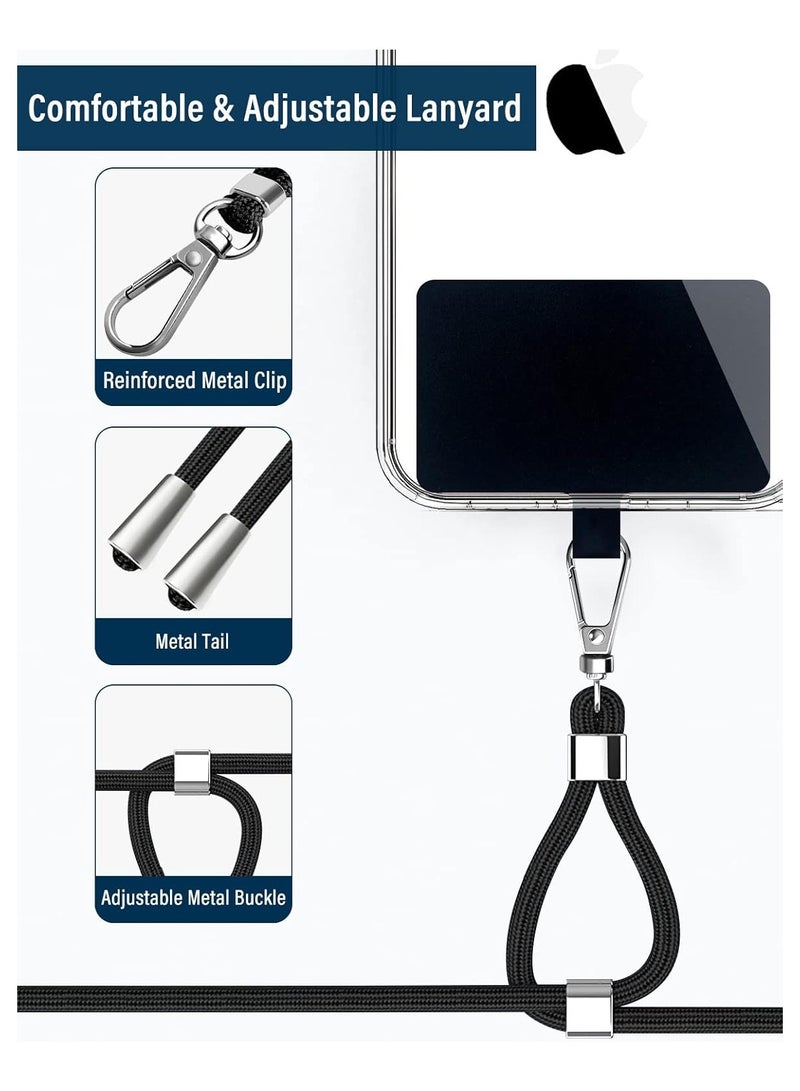 2Pack Phone Lanyard, Universal Crossbody Cell Phone Lanyards, Multifunctional Nylon Patch Adjustable Shoulder Neck Strap Compatible with Most Smartphones(Black)  - Image 2
