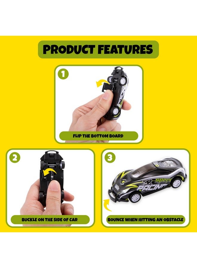 ArtCreativity Pullback Flip Cars for Kids - Set of 12 Stunt Toy Cars in 8 Designs - Diecast Mini Race Cars for Boys and Girls - Fun Retro Car Toys for Racing and Tricks - Image 3