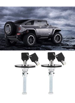 Generic Universal Aluminum Alloy Car Hood Lock Kit with Safety Latch Pins - 2 Black Keys for Engine Cover  - Image 4
