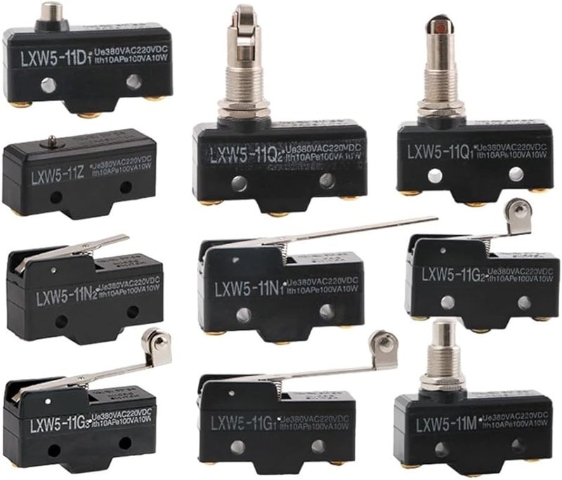 LXW5 11G1 مفتاح حدّي، أحادي القطب مزدوج المسار، ضغط لحظي، قضيب دفع، 380 فولت تيار متردد، 220 فولت تيار مستمر، 10 أمبير، تركيب على لوحة، أمان صناعي - Image 1