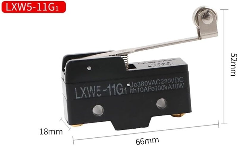 LXW5 11G1 مفتاح حدّي، أحادي القطب مزدوج المسار، ضغط لحظي، قضيب دفع، 380 فولت تيار متردد، 220 فولت تيار مستمر، 10 أمبير، تركيب على لوحة، أمان صناعي - Image 3