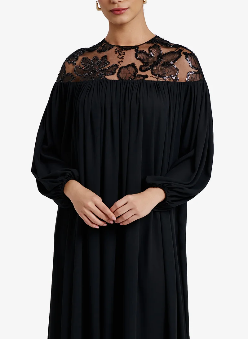 CHASE  Embellished Neckline Kaftan for Women | Best Price UAE