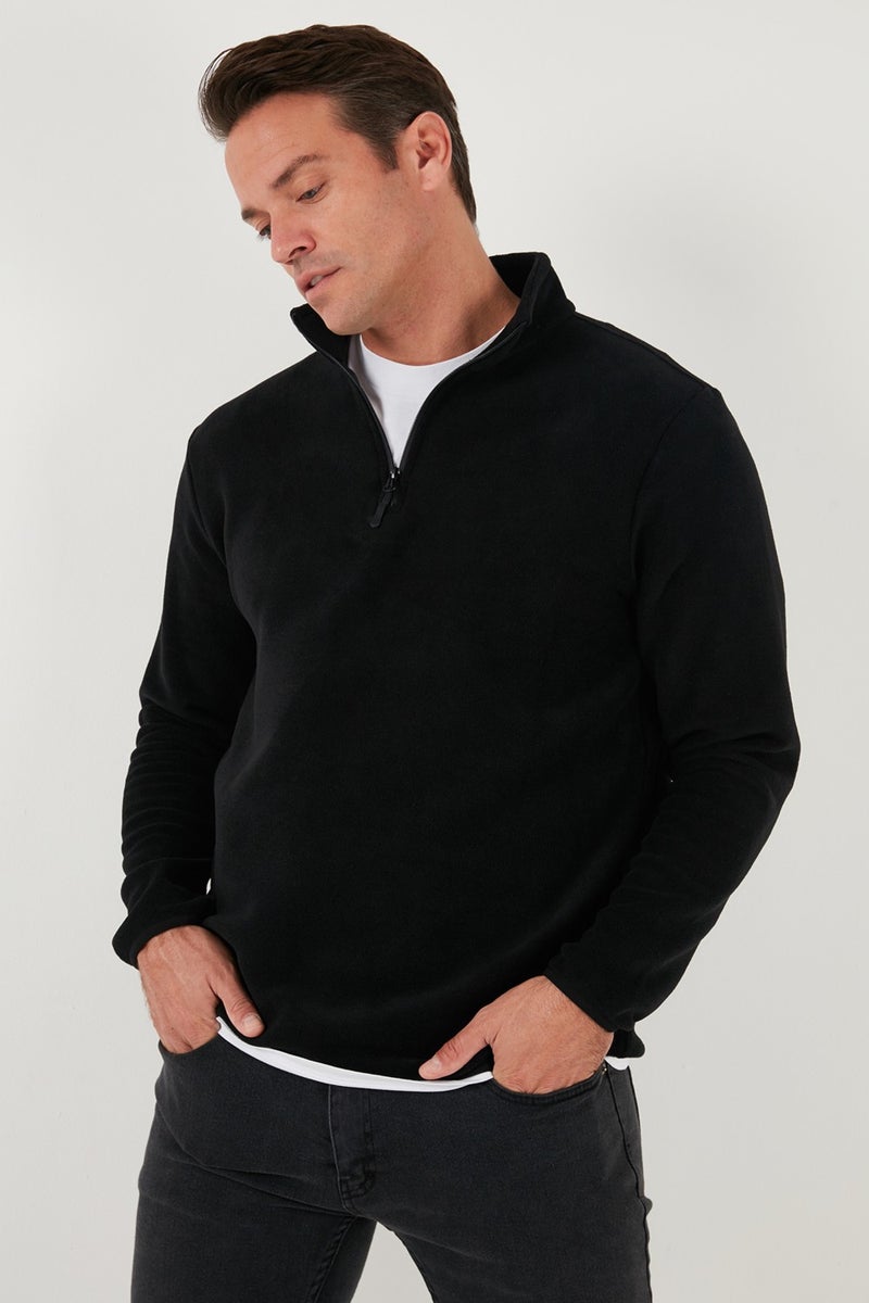 Buratti Slim Fit Half Zipper Stand Collar Polar Fleece Men's Polar 5906003 - Image 5