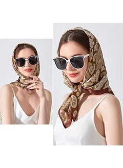 HY Satin Large Square Head Scarf for Women, 2 Packs Silk Like Scarf Lightweight Satin Head Scarves, Neck Hair Scarves Hair Bandanas for Women Girls Hair Wrapping and Sleeping (35" × 35")  - Image 5