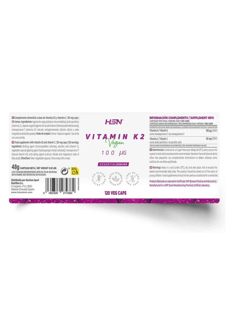 Vitamin K2 100mcg - 120 veg caps