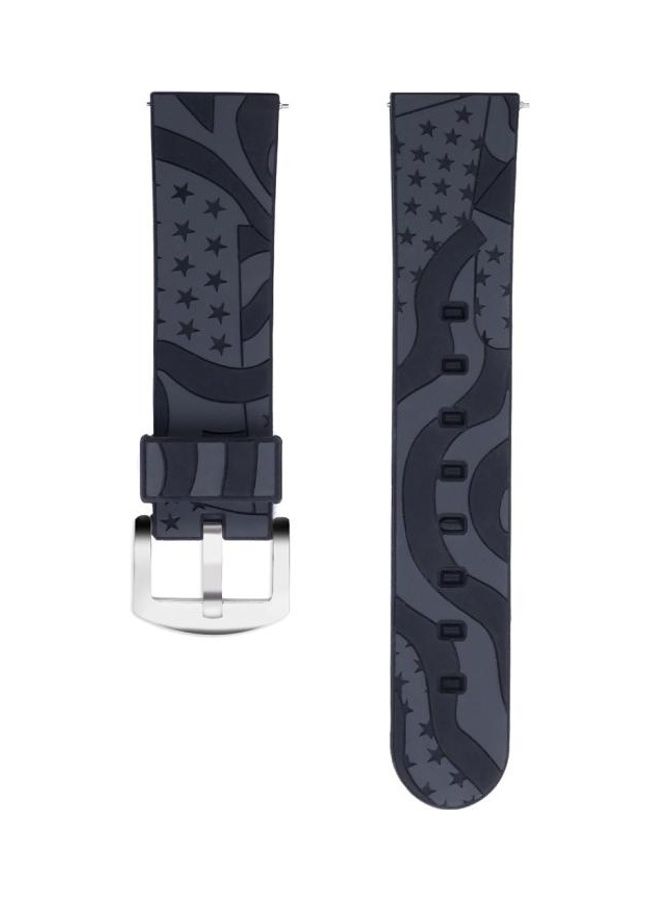 NIBEMINENT National Flag Pattern Silicone Wrist Watch Band for Samsung Gear S3 22mm Black - Image 2