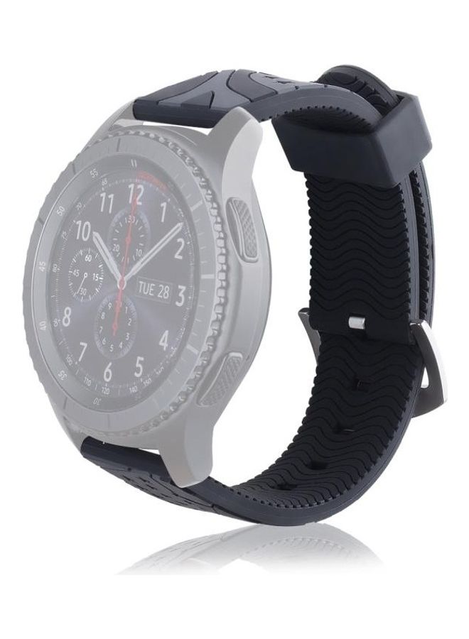 NIBEMINENT National Flag Pattern Silicone Wrist Watch Band for Samsung Gear S3 22mm Black - Image 5