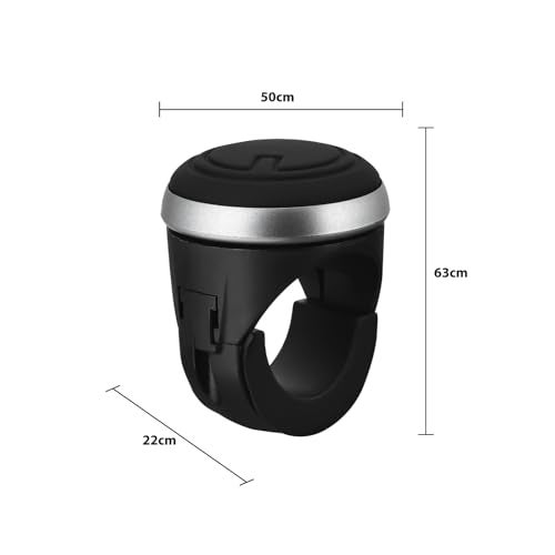 ENHANCIO Universal Car Steering Wheel Knob, 360° Rotation Spinner, Silicone Grip, Streamlined Design - Black - Image 5