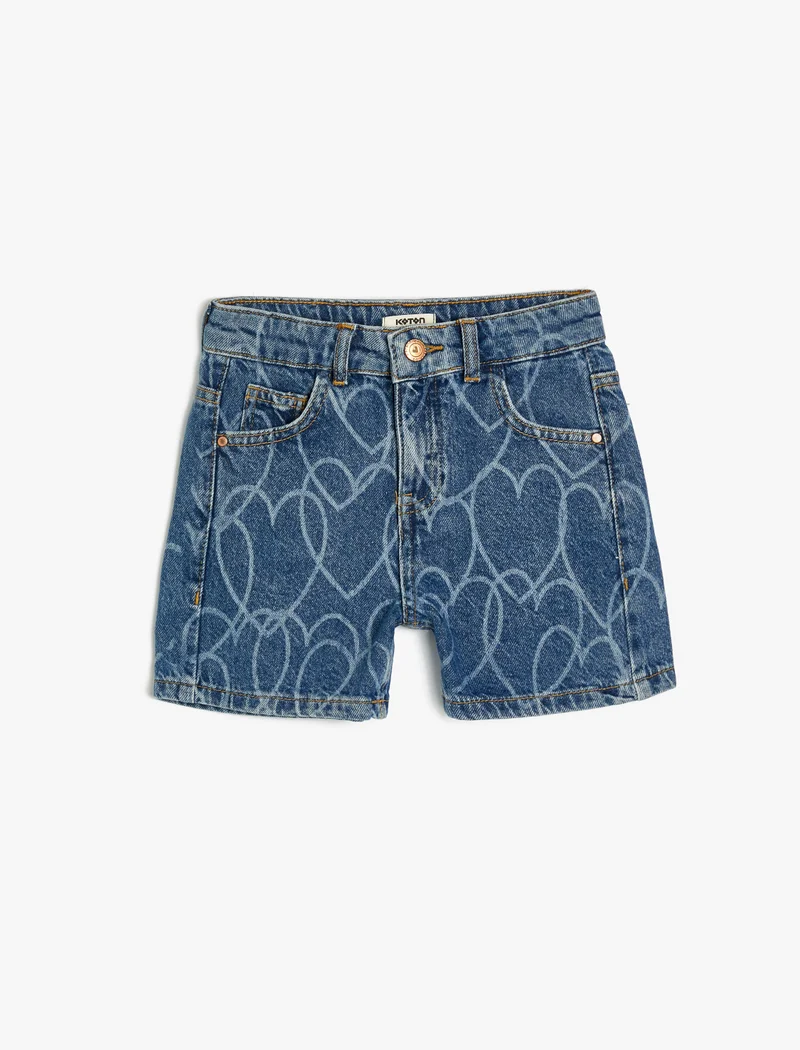 كوتون Koton | Patterned Denim Shorts