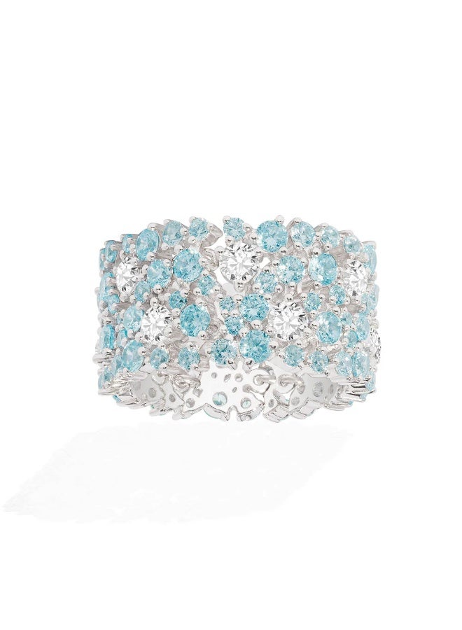 موناكو خاتم مرصع بالماس أبيض وأزرق لاغون - Image 1