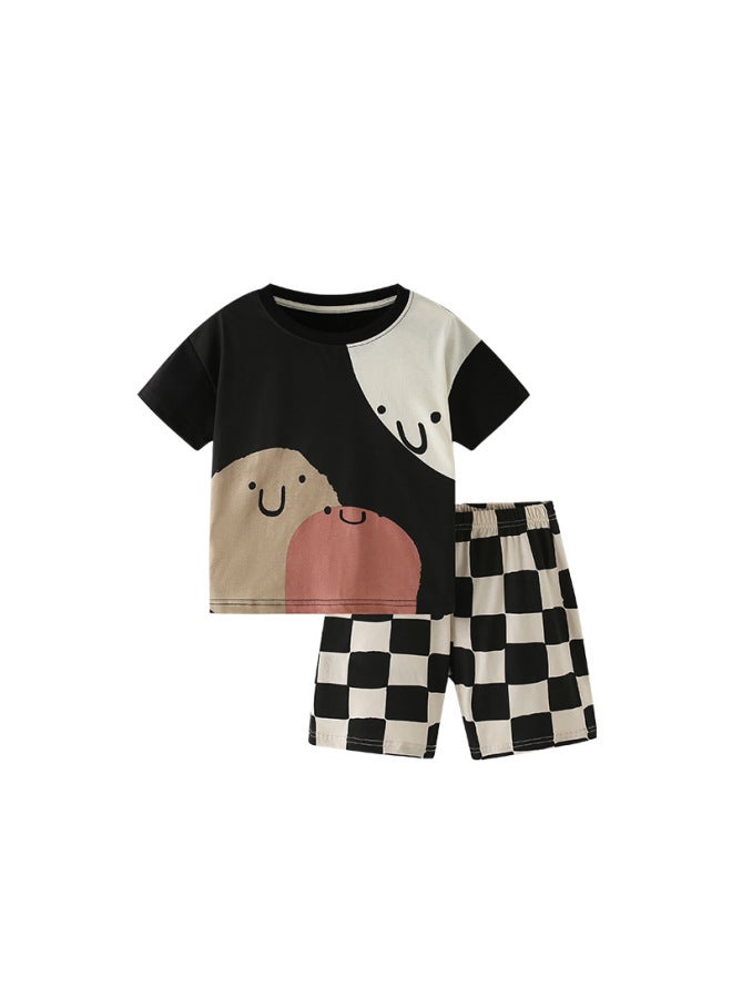 Boys Home Clothes Suit European And American Children Round Neck T-shirt Clothing